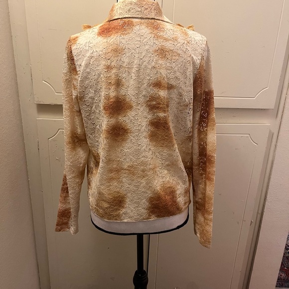 Long sleeve cardigan with black lace - Picture 2 of 3